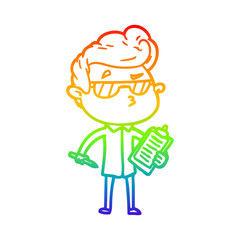 rainbow gradient line drawing cartoon cool guy