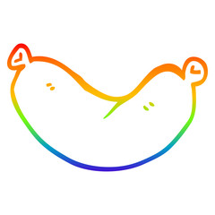 rainbow gradient line drawing cartoon sausage
