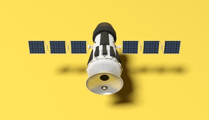 satellite de télécommunication sur fond jaune © Fox_Dsign