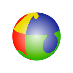 globe, eco puzzle, colored vector icon