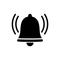black bell notification icon, vector illustration