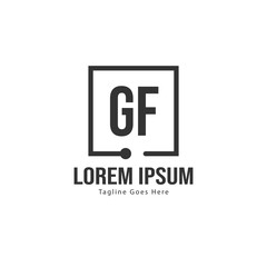 Obraz premium Initial GF logo template with modern frame. Minimalist GF letter logo vector illustration