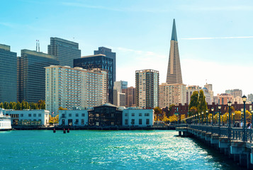 San Francisco skyline with a view of the harbor