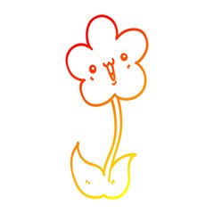 warm gradient line drawing cartoon flower