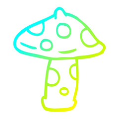 cold gradient line drawing cartoon toadstool