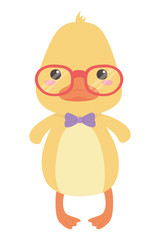 Duck cartoon with glasses design
