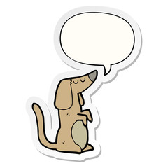 cartoon dog and speech bubble sticker