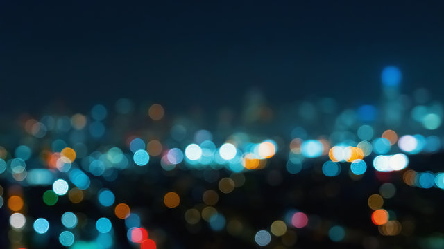 Blurred abstract bokeh background of San Francisco city lights at night © Tierney