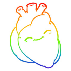 rainbow gradient line drawing cartoon happy heart