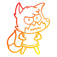 warm gradient line drawing cartoon annoyed fox