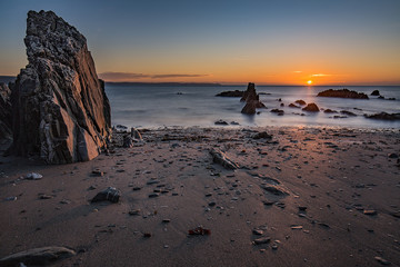 Sunrise at Hannafore Beach West Looe Cornwall UK