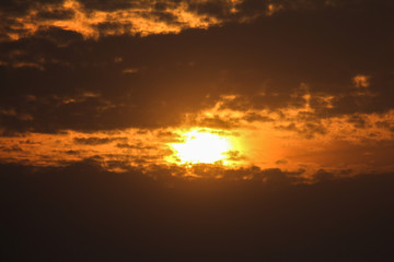 Sun and Cloudy sky