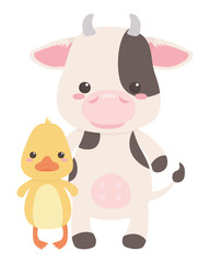 Duck and cow cartoon design