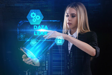 The concept of business, technology, the Internet and the network. A young entrepreneur working on...