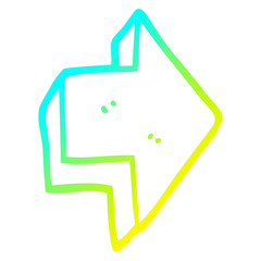 cold gradient line drawing cartoon red arrow