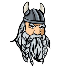  illustration of a viking with a gray beard