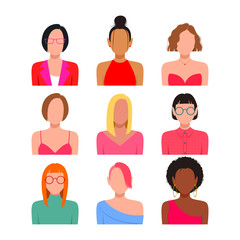 Diverse people avatar set