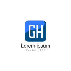Fototapeta na wymiar Initial GH logo template with modern frame. Minimalist GH letter logo vector illustration