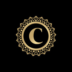 Luxury c letter logo design vector template