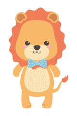 Lion cartoon with bowtie design