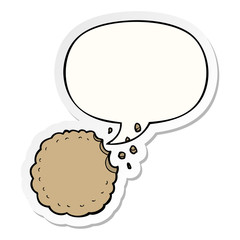 cartoon cookie and speech bubble sticker