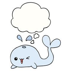 cartoon whale and thought bubble