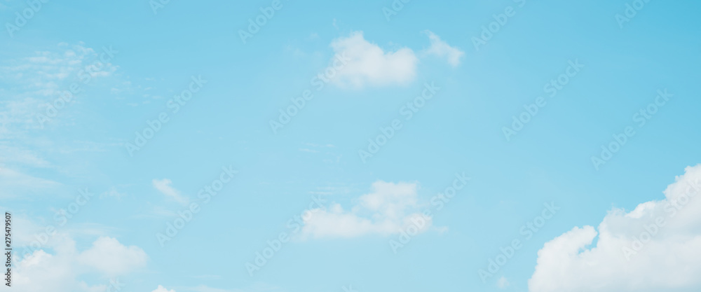 Canvas Prints web banner spring and summer season with beauty clear and bright sky and cloudy background with copy