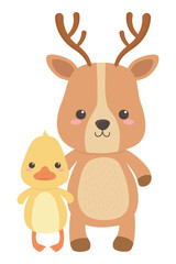 Duck and reindeer cartoon design