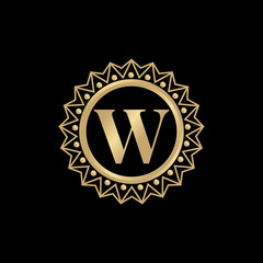 Fototapeta premium Luxury w letter logo design vector template