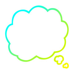 cold gradient line drawing cartoon thought cloud