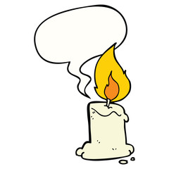 cartoon candle and speech bubble