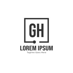 Obraz premium Initial GH logo template with modern frame. Minimalist GH letter logo vector illustration