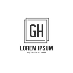 Obraz premium Initial GH logo template with modern frame. Minimalist GH letter logo vector illustration