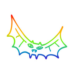 rainbow gradient line drawing cartoon bat