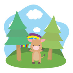 Bull cartoon design vector illustrator