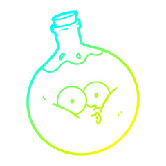 Fototapeta premium cold gradient line drawing cartoon potion