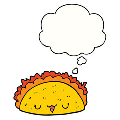 cartoon taco and thought bubble
