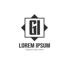 Fototapeta premium Initial GI logo template with modern frame. Minimalist GI letter logo vector illustration
