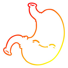 warm gradient line drawing cartoon stomach