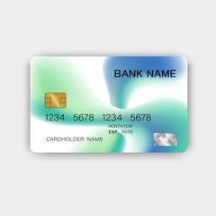 Realistic detailed credit cards. With inspiration from the abstract blue and black color on the gray background. Glossy plastic style. Vector illustration design EPS10