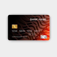 Credit card. With inspiration from the abstract.  Colorful on the white background. Glossy plastic style. Vector illustration design EPS 10