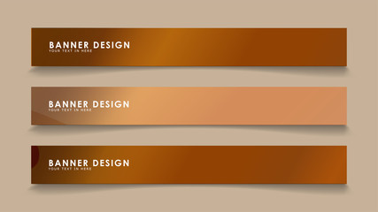 Design abstract banners with wave vectors and wood color gradients