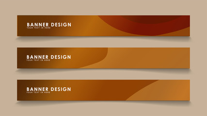 Design abstract banners with wave vectors and wood color gradients