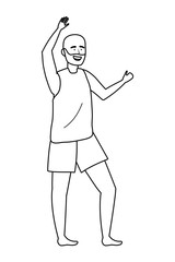 Boy with summer swimwear design