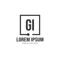 Obraz premium Initial GI logo template with modern frame. Minimalist GI letter logo vector illustration