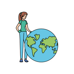 Avatar woman with planet design