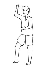 Boy with summer swimwear design