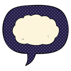 cartoon cloud and speech bubble in comic book style