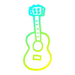 cold gradient line drawing cartoon guitar