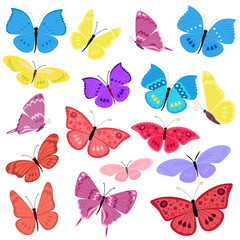 Fototapeta na wymiar collection of flying butterflies for your design